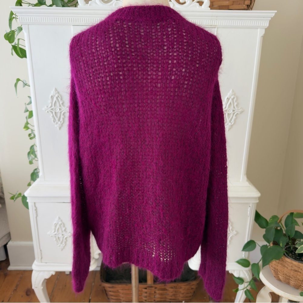 Free People Fuschia Alpaca Wool Blend 
Pullover Crewneck Sweater Jumper - Picture 4 of 7